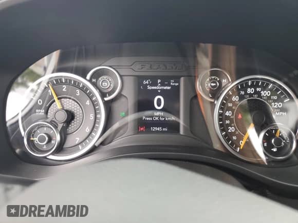 2022 Ram 1500 Big Horn with VIN 1C6SRFFT1NN391552, listed as a Copart auction lot 69314265 with 12,945 mi miles and Salvage title. Bid and sale history available at DreamBid. Image 9.