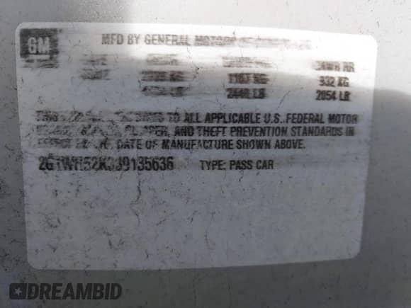 2003 Chevrolet Impala LS с VIN 2G1WH52K339135636, выставлен на аукционе IAAI как лот 43466809 с пробегом 112 918 миль миль и . История ставок и продаж доступна на DreamBid. Изображение 9.