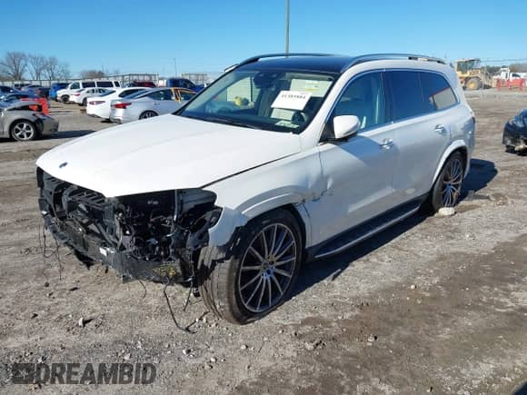 2023 Mercedes-Benz GLS 450 with VIN 4JGFF5KE7PA919217, listed as a IAAI auction lot 41385884 with 14,283 mi miles and . Bid and sale history available at DreamBid. Image 2.