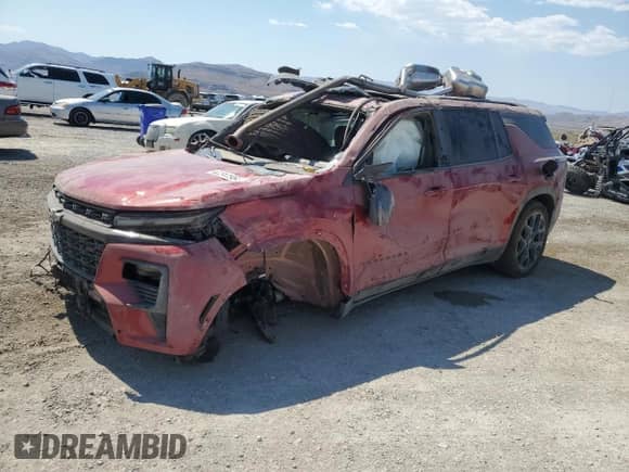 2024 Chevrolet Traverse FWD RS с VIN 1GNERLKS3RJ168533, выставлен на аукционе Copart как лот 62341964 с пробегом Не указан миль и Списание • Salvage title. История ставок и продаж доступна на DreamBid. Изображение 1.