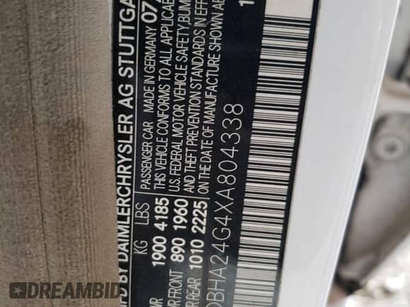 1999 Mercedes-Benz C 230/260/280/320 с VIN WDBHA24G4XA804338, выставлен на аукционе Copart как лот 85703795 с пробегом 189 710 миль миль и Списание • Salvage title. История ставок и продаж доступна на DreamBid. Изображение 12.