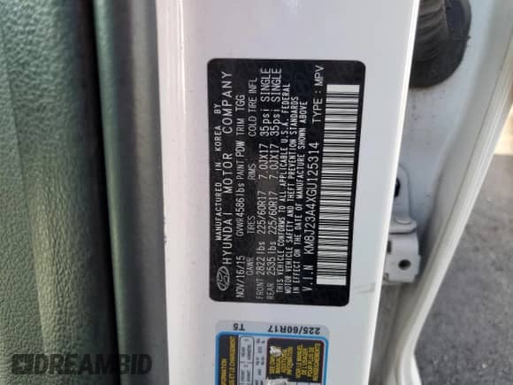 2016 Hyundai Tucson SE с VIN KM8J23A4XGU125314, выставлен на аукционе Copart как лот 71883155 с пробегом 89 184 миль миль и Чистый • Clean title. История ставок и продаж доступна на DreamBid. Изображение 12.