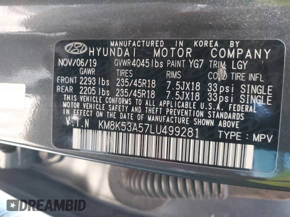 2020 Hyundai Kona Ultimate с VIN KM8K53A57LU499281, выставлен на аукционе IAAI как лот 42503309 с пробегом 93 330 миль миль и . История ставок и продаж доступна на DreamBid. Изображение 9.