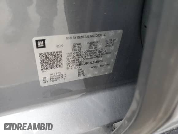 2020 Cadillac Escalade Luxury с VIN 1GYS4BKJ9LR258686, выставлен на аукционе Copart как лот 64827985 с пробегом 64 768 миль миль и Списание • Salvage title. История ставок и продаж доступна на DreamBid. Изображение 13.