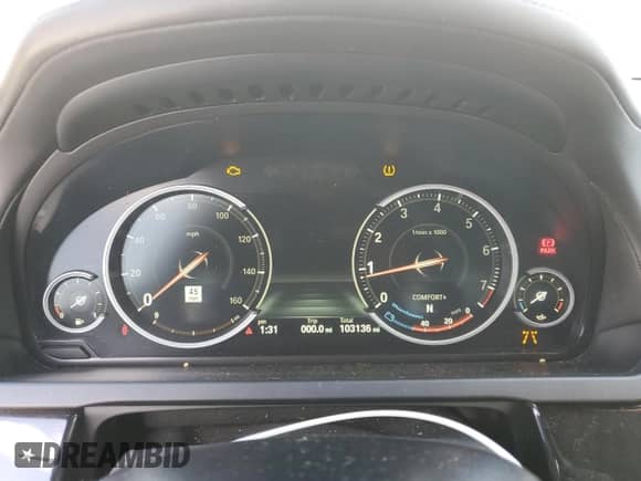 2015 BMW 7 Series 750Li xDrive with VIN WBAYF8C59FD655229, listed as a Copart auction lot 85693014 with 103,136 mi miles and Salvage title. Bid and sale history available at DreamBid. Image 9.
