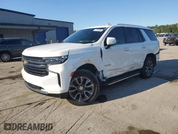 2022 Chevrolet Tahoe LT с VIN 1GNSKNKD7NR246182, выставлен на аукционе Copart как лот 71701095 с пробегом 39 284 миль миль и Списание • Salvage title. История ставок и продаж доступна на DreamBid. Изображение 1.