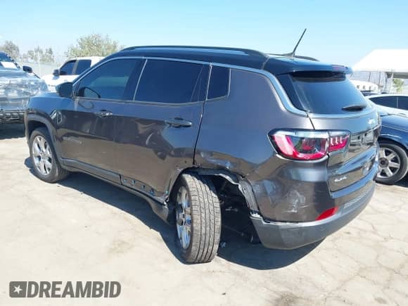 2022 Jeep Compass Limited with VIN 3C4NJDCB6NT100587, listed as a IAAI auction lot 43356409 with 34,839 mi miles and . Bid and sale history available at DreamBid. Image 3.