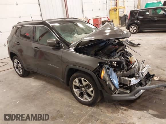2020 Jeep Compass Limited with VIN 3C4NJDCB5LT163855, listed as a IAAI auction lot 43181038 with Not provided miles and . Bid and sale history available at DreamBid. Image 1.