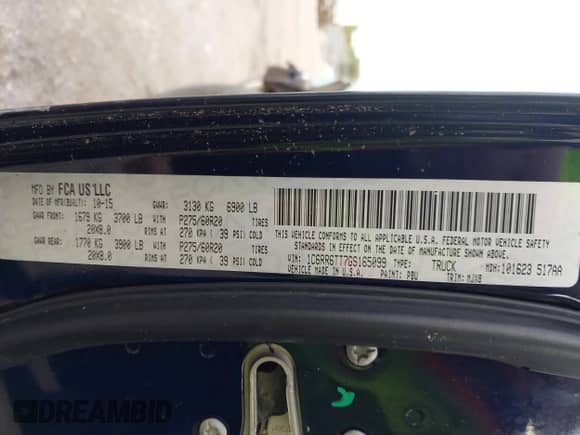 2016 Ram 1500 Big Horn with VIN 1C6RR6TT7GS165099, listed as a IAAI auction lot 43350834 with 200,258 mi miles and . Bid and sale history available at DreamBid. Image 9.