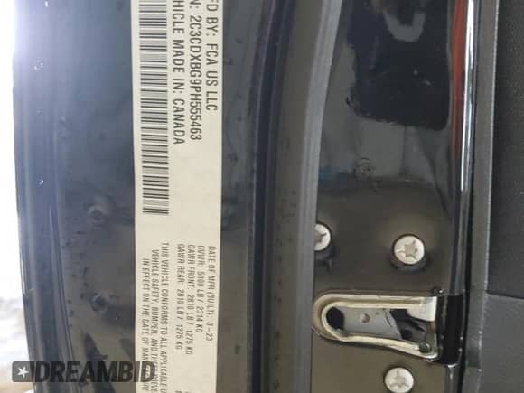 2023 Dodge Charger SXT with VIN 2C3CDXBG9PH555463, listed as a Copart auction lot 85298835 with 38,248 mi miles and Salvage title. Bid and sale history available at DreamBid. Image 13.