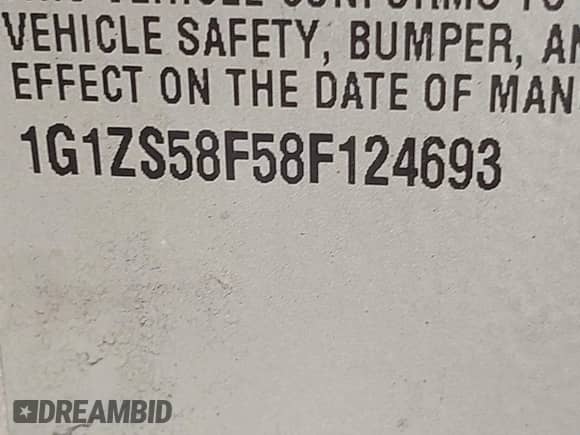 2008 Chevrolet Malibu Classic LS 1FL с VIN 1G1ZS58F58F124693, выставлен на аукционе IAAI как лот 42133453 с пробегом 184 578 миль миль и . История ставок и продаж доступна на DreamBid. Изображение 9.