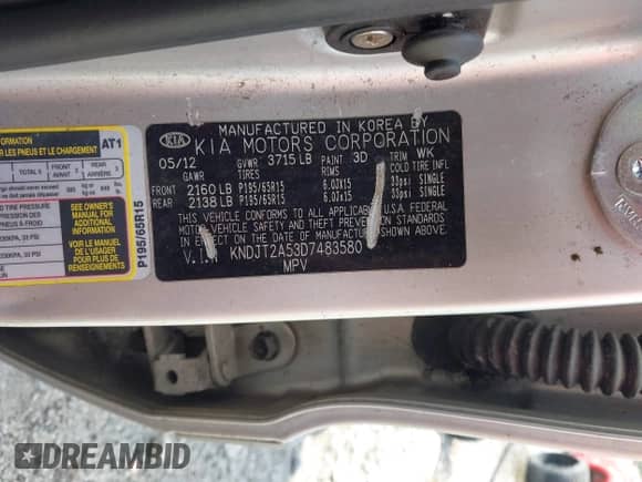 2013 Kia Soul с VIN KNDJT2A53D7483580, выставлен на аукционе IAAI как лот 43233227 с пробегом 76 765 миль миль и . История ставок и продаж доступна на DreamBid. Изображение 9.