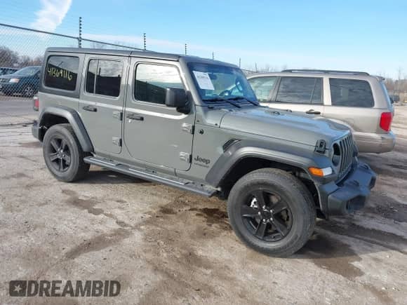 2022 Jeep Wrangler Unlimited Willys z VIN 1C4HJXDN0NW264631, wystawiony jako IAAI lot #41369116 z przebiegiem 41 484 mil mil oraz . Historia ofert i sprzedaży dostępna na DreamBid. Obrazek 1.