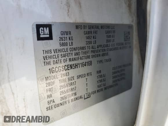 2017 Chevrolet Colorado 2WD LT z VIN 1GCGSCEN5H1164168, wystawiony jako Copart lot #86602825 z przebiegiem 98 608 mil mil oraz Szkoda całkowita • Salvage title. Historia ofert i sprzedaży dostępna na DreamBid. Obrazek 12.