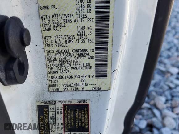 2013 Nissan Frontier S z VIN 1N6BD0CT4DN749747, wystawiony jako Copart lot #90654605 z przebiegiem 120 803 mil mil oraz Czysty tytuł • Clean title. Historia ofert i sprzedaży dostępna na DreamBid. Obrazek 12.