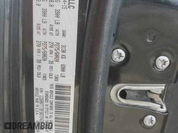 2015 Ram 1500 Big Horn with VIN 1C6RR7TT9FS672428, listed as a Copart auction lot 47003265 with 195,554 mi miles and Salvage title. Bid and sale history available at DreamBid. Image 12.