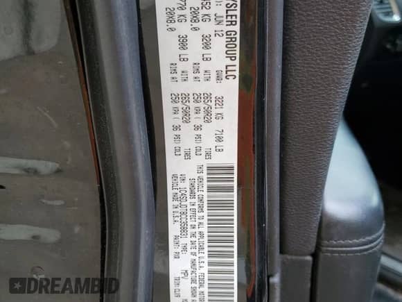 2012 Dodge Durango Crew with VIN 1C4SDJDT8CC358831, listed as a Copart auction lot 53525415 with 120,481 mi miles and Salvage title. Bid and sale history available at DreamBid. Image 13.