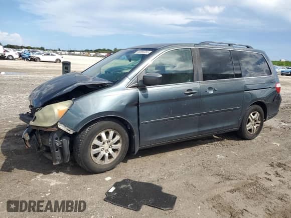 2005 Honda Odyssey EX с VIN 5FNRL38495B401224, выставлен на аукционе Copart как лот 80556355 с пробегом 258 303 миль миль и Списание • Salvage title. История ставок и продаж доступна на DreamBid. Изображение 1.
