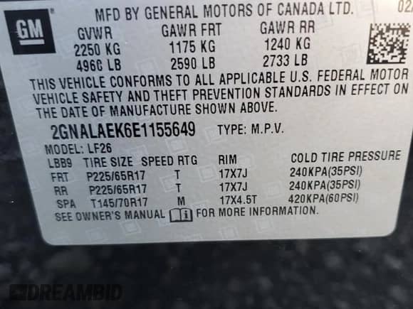 2014 Chevrolet Equinox LS z VIN 2GNALAEK6E1155649, wystawiony jako Copart lot #82238575 z przebiegiem Nie podano mil oraz Czysty tytuł • Clean title. Historia ofert i sprzedaży dostępna na DreamBid. Obrazek 13.