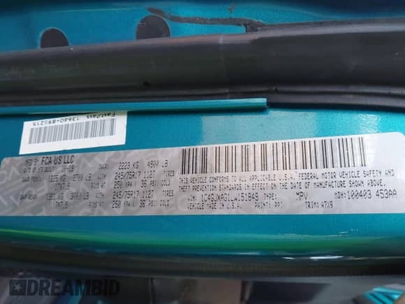2020 Jeep Wrangler Sport S with VIN 1C4GJXAG1LW151849, listed as a IAAI auction lot 42513966 with 87,269 mi miles and . Bid and sale history available at DreamBid. Image 9.