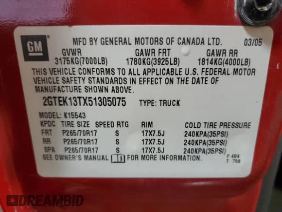 2005 GMC Sierra 1500 SLE с VIN 2GTEK13TX51305075, выставлен на аукционе Copart как лот 56644435 с пробегом 200 516 миль миль и Списание • Salvage title. История ставок и продаж доступна на DreamBid. Изображение 13.