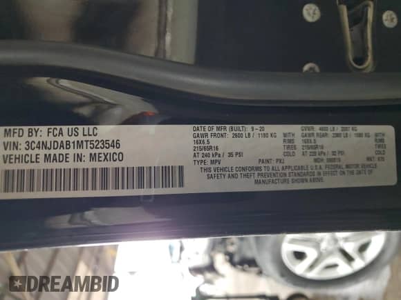 2021 Jeep Compass Upland with VIN 3C4NJDAB1MT523546, listed as a Copart auction lot 82226784 with 41,102 mi miles and Salvage title. Bid and sale history available at DreamBid. Image 12.