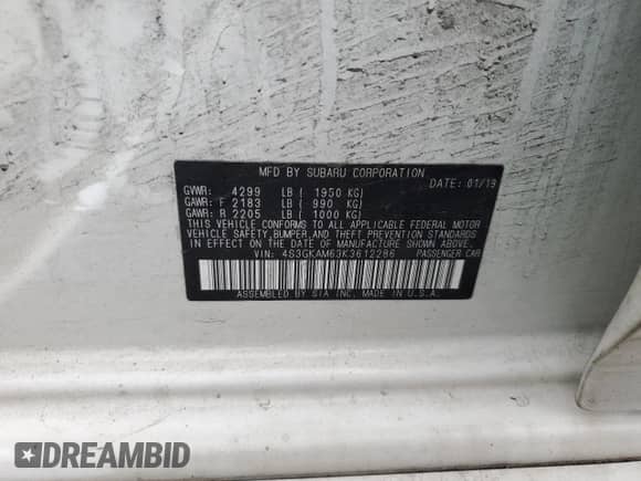 2019 Subaru Impreza Special Sports with VIN 4S3GKAM63K3612286, listed as a Copart auction lot 63658315 with 75,377 mi miles and Salvage title. Bid and sale history available at DreamBid. Image 12.