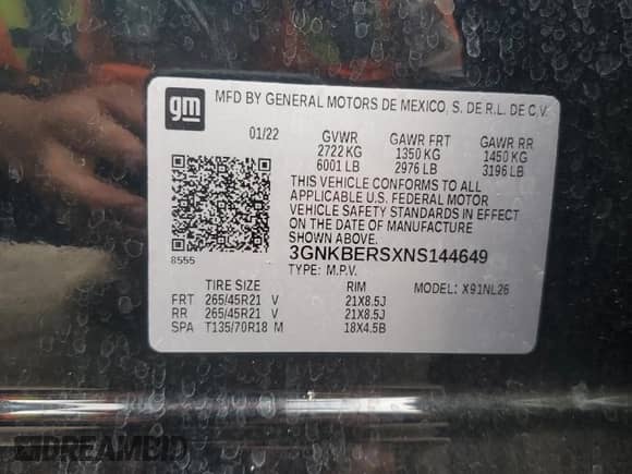 2022 Chevrolet Blazer RS с VIN 3GNKBERSXNS144649, выставлен на аукционе Copart как лот 80948635 с пробегом 71 882 миль миль и На запчасти • Non repairable. История ставок и продаж доступна на DreamBid. Изображение 13.