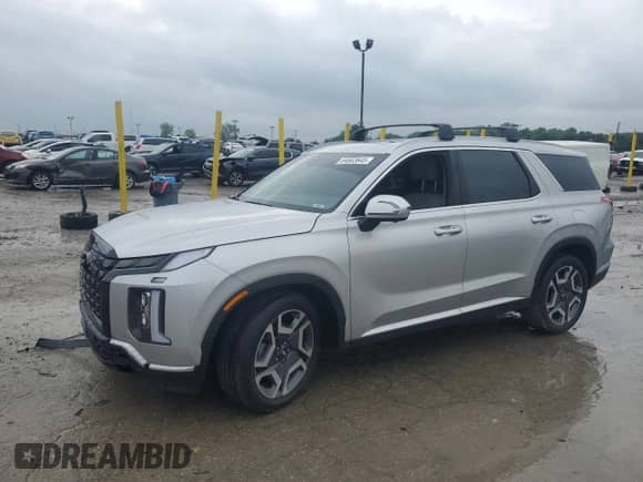 2025 Hyundai Palisade SEL Premium with VIN KM8R4DGE1SU816713, listed as a Copart auction lot 64663645 with 9,116 mi miles and Salvage title. Bid and sale history available at DreamBid. Image 1.