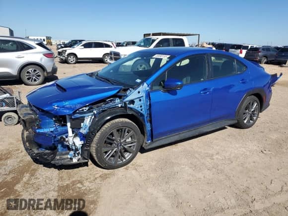 2024 Subaru WRX with VIN JF1VBAB63R9804802, listed as a Copart auction lot 55690155 with 5,915 mi miles and Salvage title. Bid and sale history available at DreamBid. Image 1.