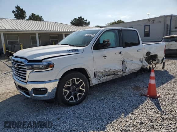 2025 Ram 1500 Laramie with VIN 1C6SRFJP0SN650781, listed as a Copart auction lot 81928675 with 2,413 mi miles and Salvage title. Bid and sale history available at DreamBid. Image 1.