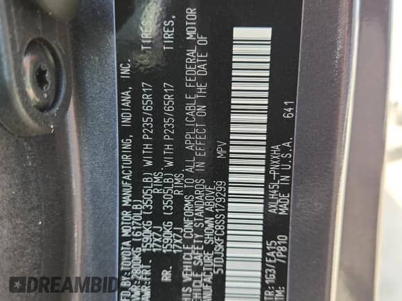 2025 Toyota Sienna XLE z VIN 5TDJSKFC8SS179299, wystawiony jako Copart lot #63379945 z przebiegiem 3 710 mil mil oraz Szkoda całkowita • Salvage title. Historia ofert i sprzedaży dostępna na DreamBid. Obrazek 14.