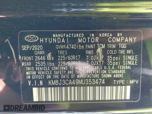 2021 Hyundai Tucson Value z VIN KM8J3CA49MU353474, wystawiony jako IAAI lot #42155805 z przebiegiem 74 019 mil mil oraz . Historia ofert i sprzedaży dostępna na DreamBid. Obrazek 9.