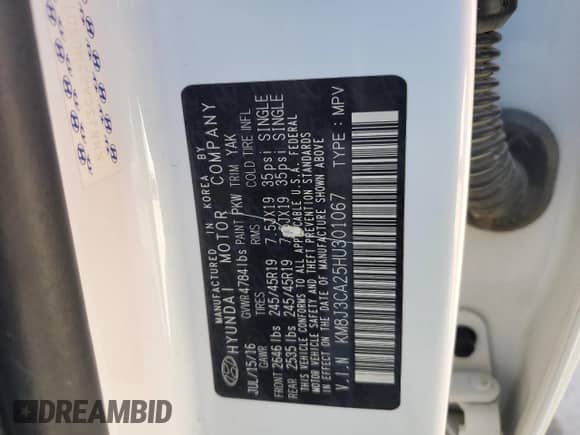 2017 Hyundai Tucson Value с VIN KM8J3CA25HU301067, выставлен на аукционе Copart как лот 85545505 с пробегом 164 082 миль миль и Чистый • Clean title. История ставок и продаж доступна на DreamBid. Изображение 13.