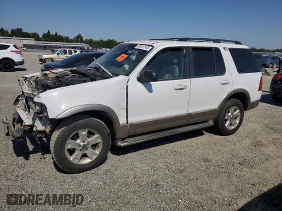 2003 Ford Explorer Eddie Bauer z VIN 1FMDU74K33UB43415, wystawiony jako Copart lot #59747145 z przebiegiem Nie podano mil oraz Szkoda całkowita • Salvage title. Historia ofert i sprzedaży dostępna na DreamBid. Obrazek 1.