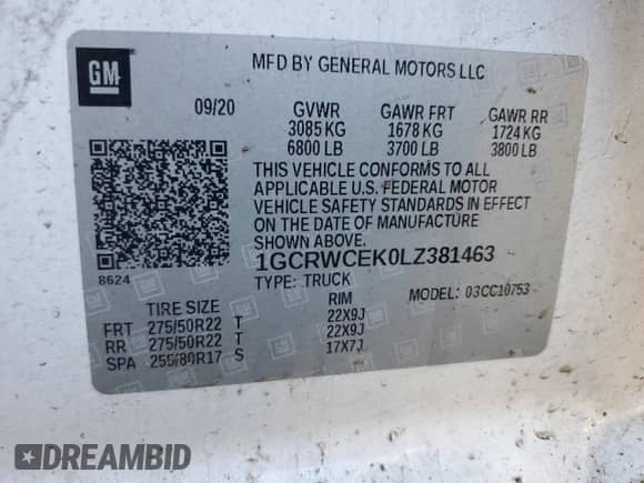 2020 Chevrolet Silverado 1500 LT с VIN 1GCRWCEK0LZ381463, выставлен на аукционе Copart как лот 44085544 с пробегом 74 181 миль миль и . История ставок и продаж доступна на DreamBid. Изображение 12.