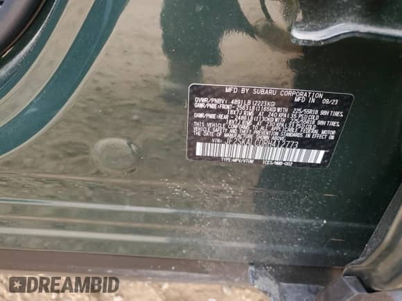 2024 Subaru Forester Limited with VIN JF2SKALC0RH412773, listed as a Copart auction lot 84093774 with 19,736 mi miles and Salvage title. Bid and sale history available at DreamBid. Image 15.