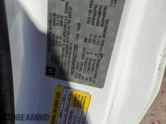 2017 Chevrolet Silverado 2500HD Work Truck с VIN 1GC0KUEGXHZ211253, выставлен на аукционе Copart как лот 85934455 с пробегом 100 037 миль миль и Списание • Salvage title. История ставок и продаж доступна на DreamBid. Изображение 12.