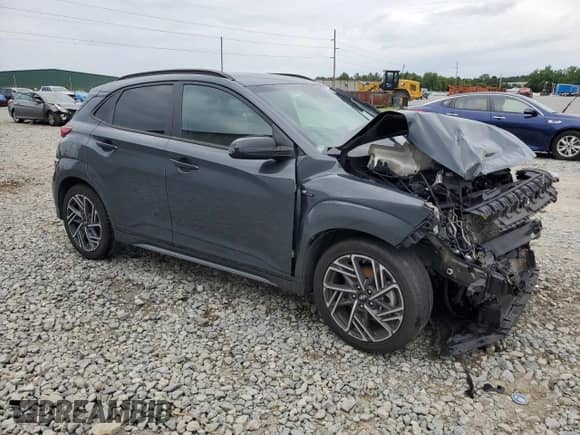 2022 Hyundai Kona N Line with VIN KM8K33A32NU887462, listed as a Copart auction lot 58617665 with 120,908 mi miles and Salvage title. Bid and sale history available at DreamBid. Image 4.