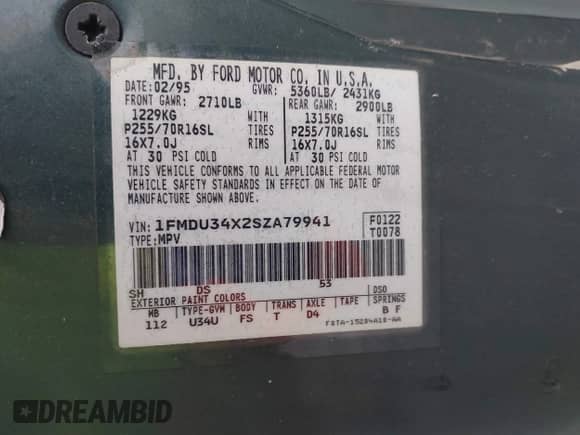 1995 Ford Explorer Eddie Bauer с VIN 1FMDU34X2SZA79941, выставлен на аукционе IAAI как лот 43536427 с пробегом 148 765 миль миль и . История ставок и продаж доступна на DreamBid. Изображение 9.