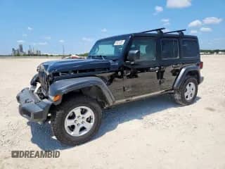 2022 Jeep Wrangler Unlimited Sport S with VIN 1C4HJXDG4NW145949, listed as a Copart auction lot 68324335 with 83,781 mi miles and Salvage title. Bid and sale history available at DreamBid. Image 1.