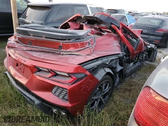 2021 Chevrolet Corvette 1LT with VIN 1G1YA3D41M5107008, listed as a Copart auction lot 74788454 with Not provided miles and Salvage title. Bid and sale history available at DreamBid. Image 3.