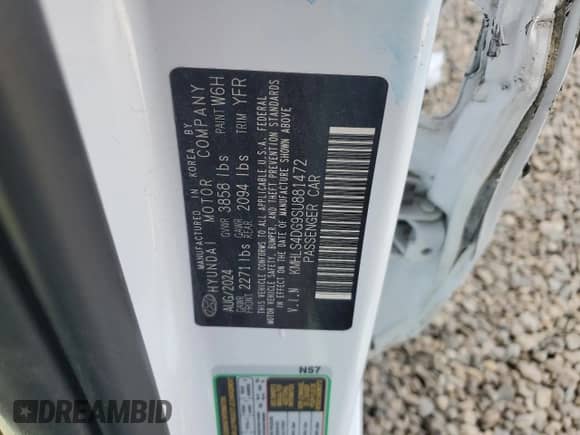 2025 Hyundai Elantra SEL Convenience z VIN KMHLS4DG9SU881472, wystawiony jako Copart lot #89738685 z przebiegiem 29 457 mil mil oraz Czysty tytuł • Clean title. Historia ofert i sprzedaży dostępna na DreamBid. Obrazek 12.