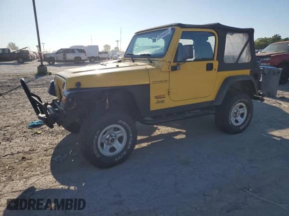 2000 Jeep Wrangler SE with VIN 1J4FA29P3YP705536, listed as a Copart auction lot 70344835 with 97,028 mi miles and Clean title. Bid and sale history available at DreamBid. Image 1.