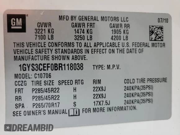 2011 Cadillac Escalade Premium с VIN 1GYS3CEF0BR118038, выставлен на аукционе Copart как лот 76524504 с пробегом 85 779 миль миль и Списание • Salvage title. История ставок и продаж доступна на DreamBid. Изображение 14.