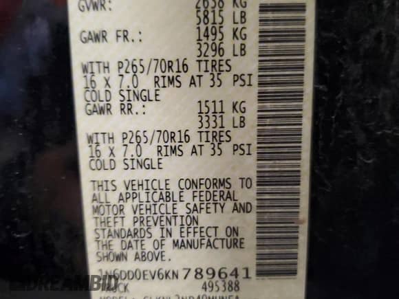 2019 Nissan Frontier SV z VIN 1N6DD0EV6KN789641, wystawiony jako Copart lot #82313395 z przebiegiem 51 294 mil mil oraz Szkoda całkowita • Salvage title. Historia ofert i sprzedaży dostępna na DreamBid. Obrazek 12.