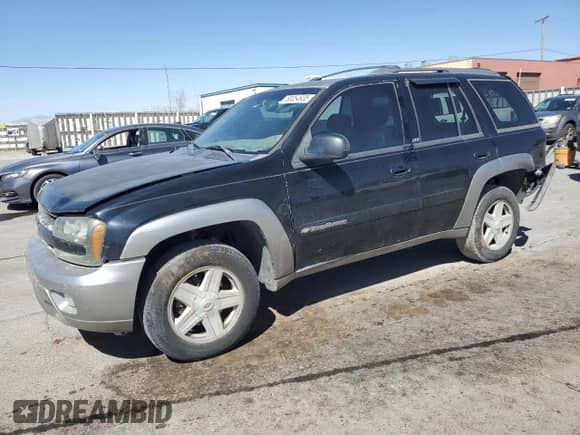 2002 Chevrolet TrailBlazer LTZ z VIN 1GNDS13S622433335, wystawiony jako Copart lot #50054935 z przebiegiem 308 128 mil mil oraz Szkoda całkowita • Salvage title. Historia ofert i sprzedaży dostępna na DreamBid. Obrazek 1.