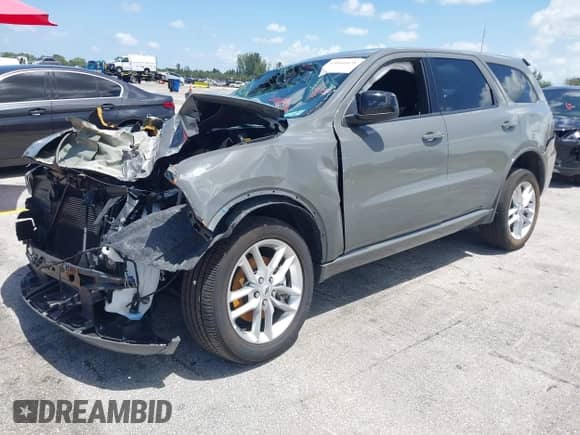 2025 Dodge Durango GT with VIN 1C4RDJDG2SC547233, listed as a IAAI auction lot 43046828 with 7,382 mi miles and . Bid and sale history available at DreamBid. Image 2.