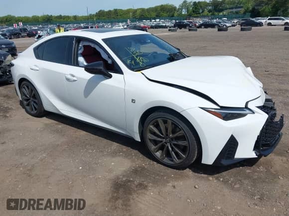 2025 Lexus IS 350 F Sport with VIN JTHGZ1E20S5038644, listed as a IAAI auction lot 42330262 with 1,493 mi miles and . Bid and sale history available at DreamBid. Image 1.