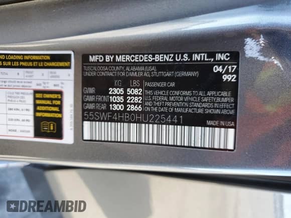 2017 Mercedes-Benz C 350e с VIN 55SWF4HB0HU225441, выставлен на аукционе Copart как лот 41779345 с пробегом 91 695 миль миль и Списание • Salvage title. История ставок и продаж доступна на DreamBid. Изображение 12.